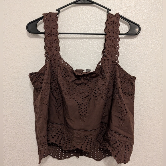 NWT joie Brown Crop Top Medium - Picture 4 of 4